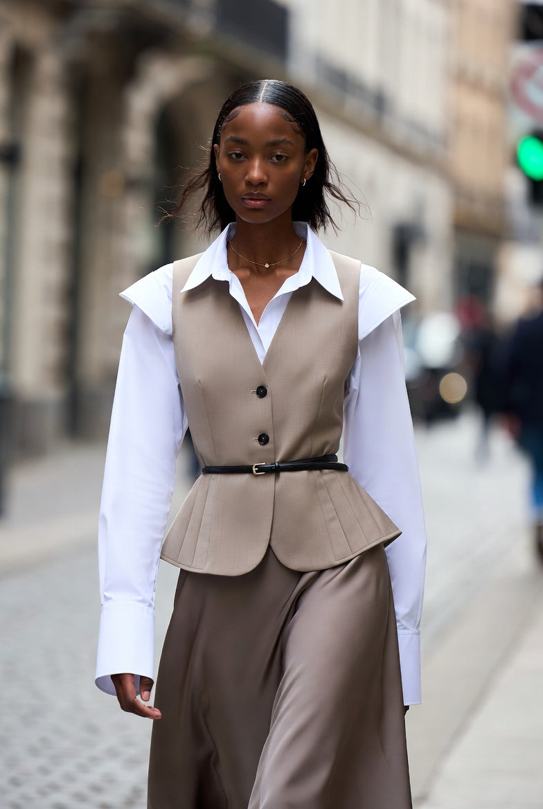 The Maren Wide-Leg Trouser — street styled